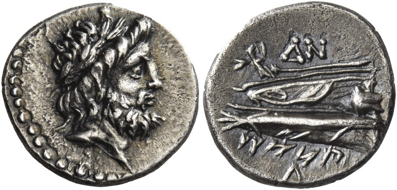 Greek Coins. Phoenicia, Aradus. 
Tetrobol 2nd-1st century BC, AR 2.41 g. Laurea...