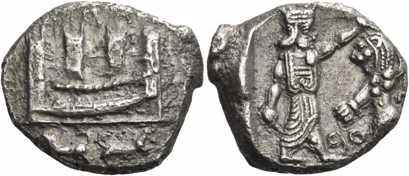 Greek Coins. Abd’Eshmun circa 410-400. 
Half shekel circa 425-401, AR 6.79 g. P...
