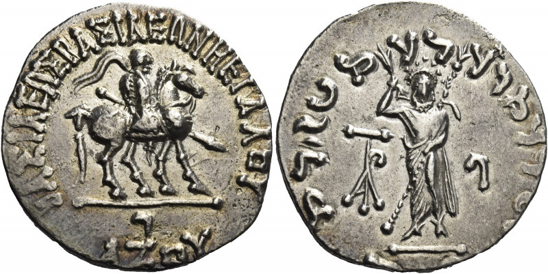 Greek Coins. Azes, circa 58-12. 
Tetradrachm circa 58-12, AR 9.01 g. ΒΑΣΙΛΕΩΣ Β...