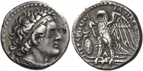 Greek Coins. Ptolemy II Philadelphos, 285 – 246. 
Drachm, Alexandria circa 275/4-272, AR 3.52 g. Diademed head of Ptolemy I, aegis tied around neck. ...