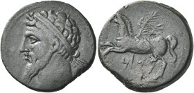 Greek Coins. Kings of Numidia, Massinissa, 203 – 148 or Micipsa, 148 – 118. 
Bronze, Siga 208-148, Æ 7.10 g. Diademed and bearded male head l. Rev. P...