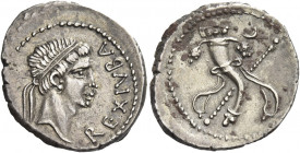 Greek Coins. Kings of Mauretania, Juba II, 25 BC – 23 AD. 
Denarius circa 11 AD, AR 2.37 g. REX IVBA Diademed head of Juba II r. Rev. Cornucopia and ...
