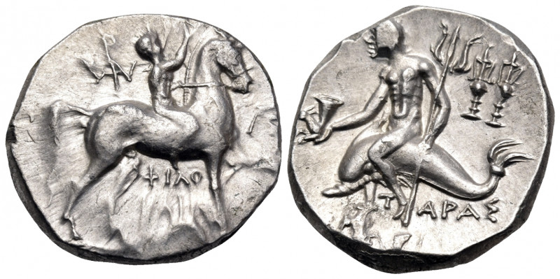 CALABRIA. Tarentum. Circa 240-228 BC. Nomos (Silver, 19 mm, 6.29 g, 9 h), struck...