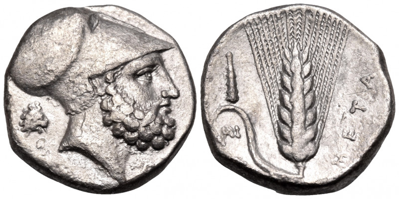 LUCANIA. Metapontum. Circa 340-330 BC. Nomos (Silver, 20 mm, 7.92 g, 8 h), struc...