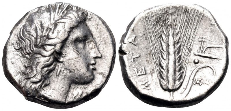 LUCANIA. Metapontum. Circa 330-290 BC. Nomos (Silver, 18 mm, 7.79 g, 2 h), struc...