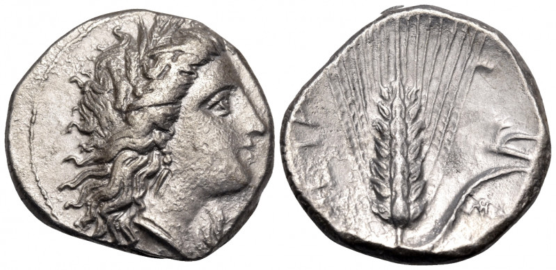 LUCANIA. Metapontum. Circa 330-290 BC. Nomos (Silver, 20 mm, 7.90 g, 7 h), struc...
