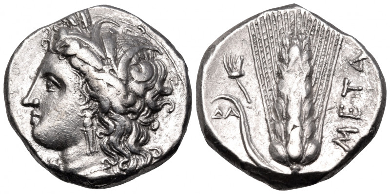 LUCANIA. Metapontum. Circa 330-290 BC. Nomos (Silver, 20 mm, 7.20 g, 12 h), stru...
