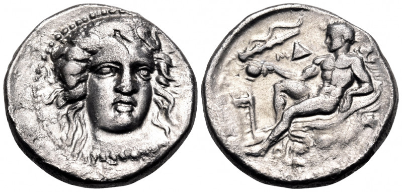 BRUTTIUM. Kroton. Circa 400-325 BC. Nomos (Silver, 22 mm, 7.71 g, 9 h). Head of ...