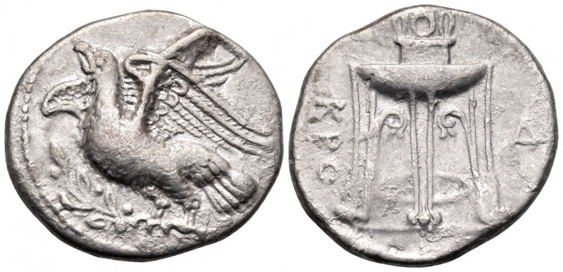 BRUTTIUM. Kroton. Circa 350-300 BC. Nomos (Silver, 23 mm, 7.74 g, 2 h). Eagle st...