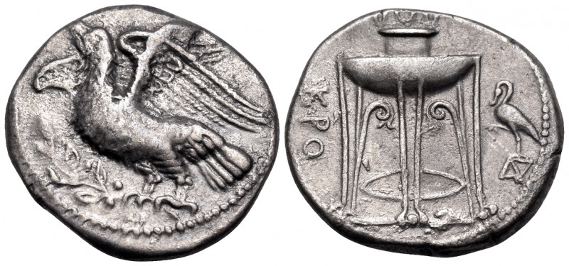 BRUTTIUM. Kroton. Circa 350-300 BC. Nomos (Silver, 22 mm, 7.76 g, 10 h). Eagle s...
