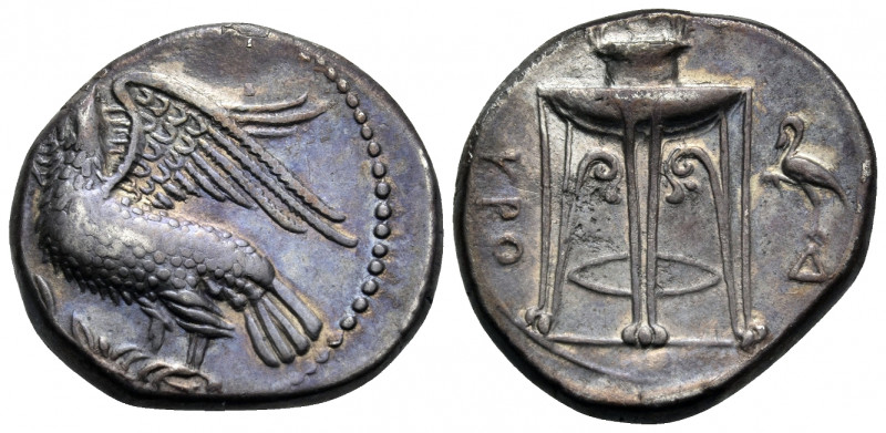 BRUTTIUM. Kroton. Circa 350-300 BC. Nomos (Silver, 22 mm, 7.79 g, 1 h). Eagle st...