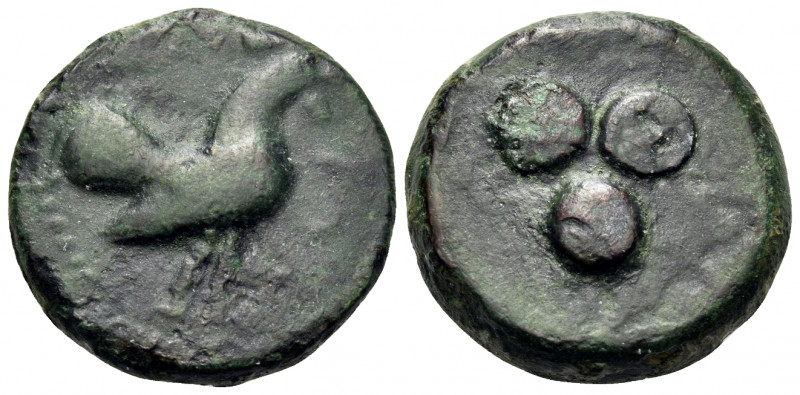 SICILY. Panormos (as Ziz). Circa 415-405 BC. Tetras (Bronze, 19 mm, 9.64 g). Coc...