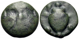 SICILY. Selinos. Circa 450-440 BC. Pentonkion (Bronze, 22 mm, 11.11 g, 6 h). Head of Silenos facing. Rev. Krater; five pellets around. CNS 1. Gkikaki,...
