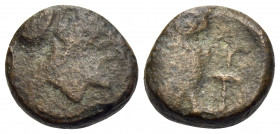 ISLANDS OFF THRACE, Lemnos. Hephaistia. Circa 280-190 BC. Chalkous (Bronze, 10.5 mm, 1.70 g, 1 h). Helmeted head of Athena to right. Rev. ΗΦΑΙ Owl sta...