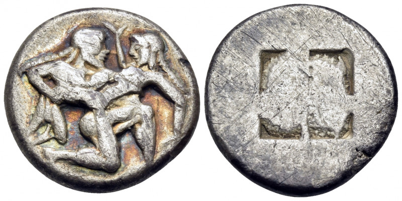 ISLANDS OFF THRACE, Thasos. Circa 500-463 BC. Stater (Silver, 20 mm, 8.37 g). Nu...