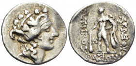 ISLANDS OFF THRACE, Thasos. Circa 148-90/80 BC. Tetradrachm (Silver, 29 mm, 16.61 g, 11 h). Head of youthful Dionysos to right, wearing ivy wreath. Re...