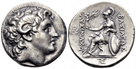 KINGS OF THRACE. Lysimachos, 305-281 BC. Tetradrachm (Silver, 29 mm, 17.03 g, 11 h), Magnesia, 297/6-282/1. Diademed head of Alexander the Great to ri...