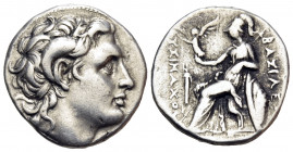 KINGS OF THRACE. Lysimachos, 305-281 BC. Drachm (Silver, 17 mm, 4.25 g, 1 h), Ephesos, circa 294-287. Diademed head of the deified Alexander the Great...