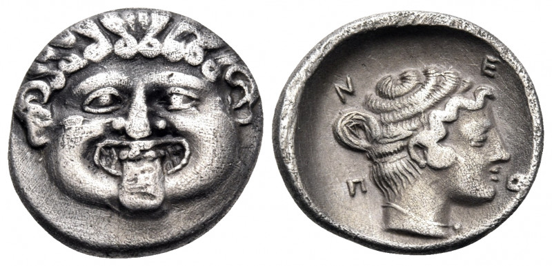 MACEDON. Neapolis. Circa 424-350 BC. Hemidrachm (Silver, 14.5 mm, 1.84 g, 7 h). ...