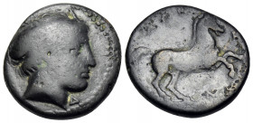 KINGS OF MACEDON. Alexander II, 370/69-368/7 BC. Dichalkon (Bronze, 16 mm, 3.66 g, 1 h). Diademed head of Apollo to right; bellow chin, Δ. Rev. AΛEΞAN...