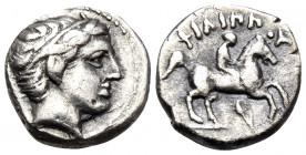 KINGS OF MACEDON. Philip II, 359-336 BC. 1/5 Tetradrachm (Silver, 13 mm, 2.46 g, 3 h), struck posthumously under Kassander, Amphipolis, circa 323/2-31...