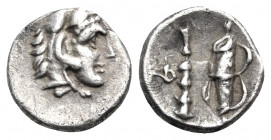 KINGS OF MACEDON. Alexander III ‘the Great’, 336-323 BC. Hemiobol (Silver, 8 mm, 0.46 g, 6 h), uncertain eastern mint, probably Babylon. Head of Herak...