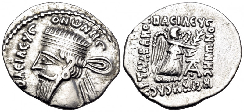KINGS OF PARTHIA. Vonones I, circa AD 8-12. Drachm (Silver, 21 mm, 3.87 g, 12 h)...