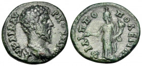 THRACE. Philippopolis. Lucius Verus, 161-169. Assarion (Bronze, 19 mm, 4.06 g, 7 h). AY KAI Λ AYRH OYHPOC Bareheaded and cuirassed bust of Lucius Veru...