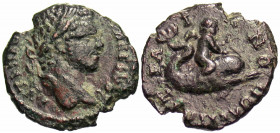 THRACE. Traianopolis. Caracalla, 198-217. Hemiassarion (Bronze, 17 mm, 2.90 g, 6 h). AYT K M AYP C ANTΩNEINOC Laureate head of Caracalla to right. Rev...