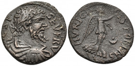 MACEDON. Stobi. Septimius Severus, 193-211. (Bronze, 25 mm, 9.31 g, 6 h). IMP C · S · P · SEVERV Laureate, draped and cuirassed bust of Septimius Seve...