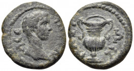 CYCLADES, Naxos. Naxos. Geta, as Caesar, 198-209. Assarion (Bronze, 16 mm, 2.56 g, 6 h). Λ CE - Π ΓETAC Bare head of Geta to right. Rev. ΝΑΞΙ - ΩΝ Win...