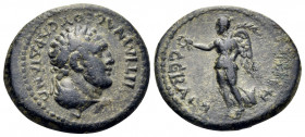 LYDIA. Sardis. Time of Nero, circa 65. (Bronze, 16 mm, 2.73 g, 12 h), Ti. Cl. Mnaseas. EΠI TI MNACEOY CAPΔIANΩN Laureate bust of Herakles right, with ...