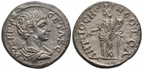 PISIDIA. Antiochia. Geta, As Caesar, 198-211. (Bronze, 23 mm, 5.83 g, 6 h). PO SEPT GETAS C Bareheaded and draped bust of Geta to right. Rev. ANTIOCH ...