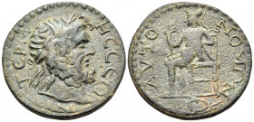 PISIDIA. Termessus Major. Pseudo-autonomous issue, 3rd century. (Bronze, 30 mm, 14.41 g, 12 h). TEPMHCCEΩN Laureate head of Zeus to right. Rev. AYTONO...