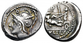 L. Julius L.f. Caesar, 103 BC. Denarius (Silver, 16.5 mm, 3.98 g, 4 h), Rome. CAESAR Helmeted head of Mars to left; above, ./D/. Rev. L.IVLI.L.F Venus...