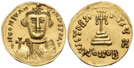 Constans II, 641-668. Solidus (Gold, 21 mm, 4.47 g, 7 h), Constantinople, 7th officina (Z), 649/50-651/2. d N CONSTAN-TINЧS P P AV Crowned and draped ...