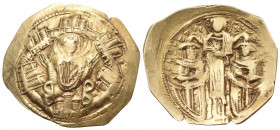 Andronicus II Palaeologus, with Michael IX, 1282-1328. Hyperpyron (Gold, 24 mm, 4.07 g, 5 h), Class II, Constantinople, 1294-1303. [MP - ΘV] / P Half-...