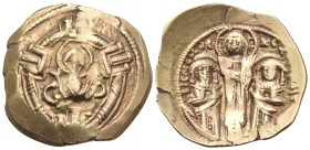 Andronicus II Palaeologus, with Michael IX, 1282-1328. Hyperpyron (Gold, 23 mm, 4.24 g, 6 h), Constantinople, 1303-1320. Bust of the Virgin, orans, wi...