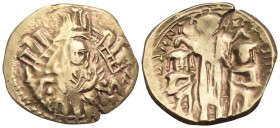 Andronicus II Palaeologus, with Michael IX, 1282-1328. Hyperpyron (Gold, 22.5 mm, 4.12 g, 6 h), Constantinople, 1303-1320. Bust of the Virgin, orans, ...