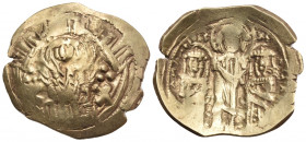 Andronicus II Palaeologus, with Michael IX, 1282-1328. Hyperpyron (Gold, 24 mm, 3.99 g, 5 h), Constantinople, 1303-1320. Bust of the Virgin, orans, wi...