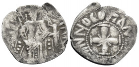 Andronicus II Palaeologus, 1282-1328. Tornese (Billon, 17 mm, 0.77 g), Constantinople. Emperor standing facing, holding cross-tipped scepter in his ri...