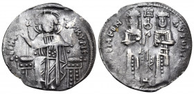 Andronicus II Palaeologus, with Michael IX, 1282-1328. Basilikon (Silver, 22 mm, 1.70 g, 6 h), Constantinople, 1304-1320. KYPIE BOHΘEI / IC - XC Chris...