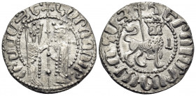 ARMENIA, Cilician Armenia. Royal. Hetoum I, 1226-1270. Tram (Silver, 20.5 mm, 2.94 g, 11 h), Sis. Zabel and Hetoum standing facing, holding between th...