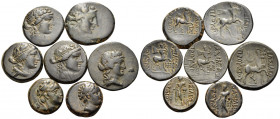 KINGS OF BITHYNIA. Prusias II Cynegos, 182-149 BC. (Bronze, 35.66 g). Lot of 7 coins of Prusias II.