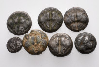 LESBOS. Circa 5th-4th Century BC. (Billon, 6.76 g). An interesting lot of Seven (7) Billon Fractions. Fine or better. Lot sold as is, no returns (7).