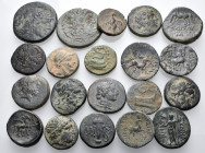 HELLENISTIC KINGDOMS. Circa 2nd-1st century BC. (Bronze, 168.00 g). Lot of Twenty (20) Bronze Coins mainly issues of Hellenistic Kingdoms. With a vari...