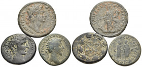 ROMAN PROVINCIAL & IMPERIAL. Circa 1st-2nd century AD. (Bronze, 44.65 g). An interesting lot of Three (3) bronze coins including 2 Roman provincial an...