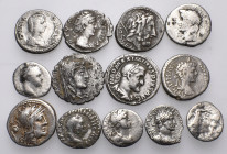 ROMAN REPUBLICAN, IMPERIAL AND PROVINCIAL. Circa 1st century BC - 3rd century AD. (Silver, 32.69 g). An interesting lot of Thirteen (13) Silver coins,...
