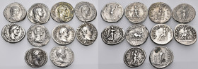 ROMAN IMPERIAL. Circa 2nd-3rd Century AD. (Silver, 30 g). Lot of Ten (10) Roman Denarii, including issues of Trajan (2), Hadrian, Antoninus Pius, Sept...