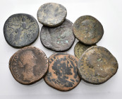ROMAN IMPERIAL. Circa 1st-3rd century. (Orichalcum, 140.00 g). A lot of Eight (8) coins. Sold as is, no returns (8).